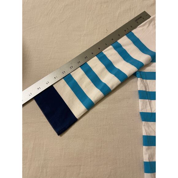 Orvis Womens Size Large Blue Striped Golf Polo Lady's Pima Cotton Beach - Picture 7 of 8